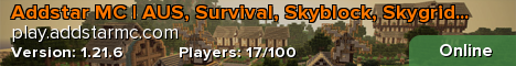 Addstar MC | Family Friendly ● Survival ● Economy ● Games ● Addstar MC | Family Friendly ● Survival ● Economy ● Games ●