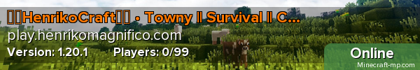 ☀️HenrikoCraft☀️ • 1.19 || Towny || Seasons || NO Pay-to-Win || Custom Plugins ☀️HenrikoCraft☀️ • 1.19 || Towny || Seasons || NO Pay-to-Win || Custom Plugins