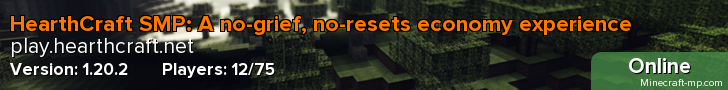 HearthCraft SMP: A no-resets economy experience