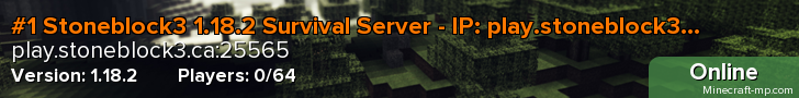 #1 Stoneblock3 1.18.2 Survival Server - IP: play.stoneblock3.ca - Jobs - Shops -